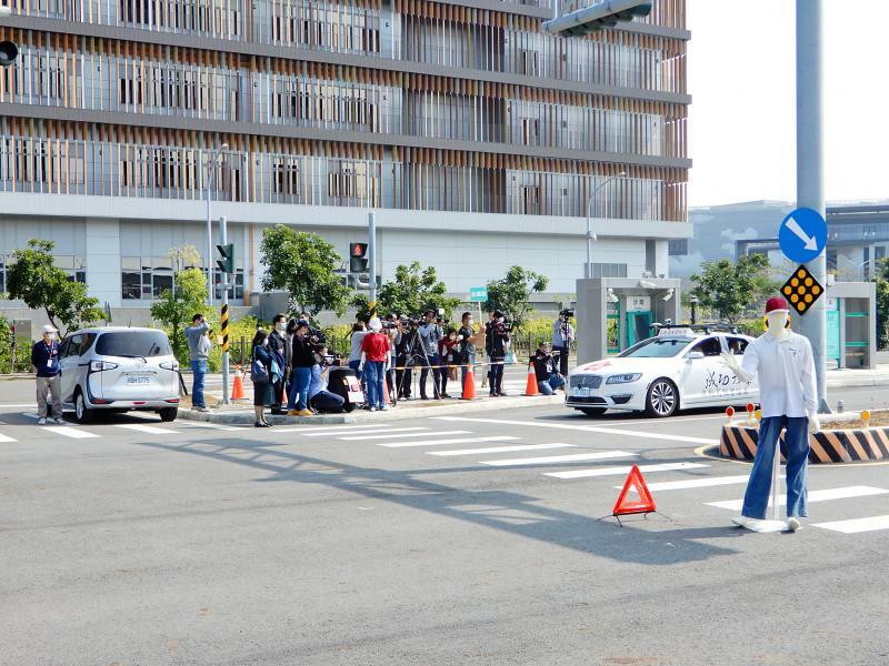 National Cheng Kung University researchers test autonomous driving technology in a model vehicle at a proving ground in Tainan in January last year. Photo: Taiwan CAR Lab, National Applied Research Laboratories